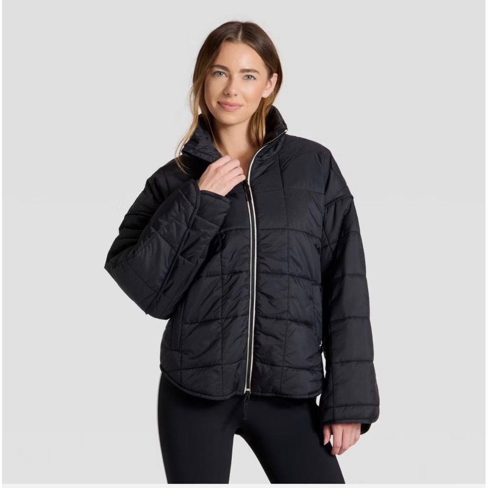 JoyLab Black Boxy Padded Jacket - Picture 2 of 7